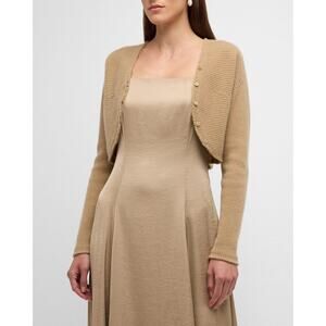 Vince Women Bolero Sweater Size S Wool Cashmere Ribbed Cashew Yellow NWT $325